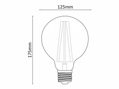 Alcapower - Bombilla LED E27 G125 de 18 W, 3200 lm, ángulo de haz de 320°, clase energética C, Ø125 mm, luz instantánea, larga duración (3000 K)^ New