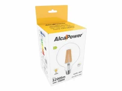 Alcapower - Bombilla LED E27 G125 de 18 W, 3200 lm, ángulo de haz de 320°, clase energética C, Ø125 mm, luz instantánea, larga duración (4000 K) Transparente