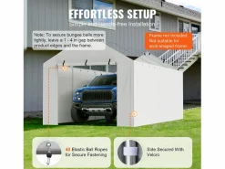 Alero de Reemplazo para Refugio de Auto SucceBuy, 304,8 x 609,6 cm, con Pared Lateral, Blanco Discount