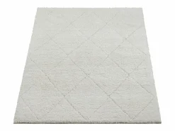 the carpet Alfombra Bahar Shaggy patrón rombos, , 240 x 340 cm Crema