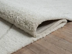 the carpet Alfombra Bahar Shaggy patrón triángulos, , 200 x 290 cm Crema Hot