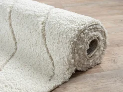 the carpet Alfombra Bahar Shaggy patrón triángulos, , 200 x 290 cm Crema Hot