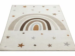 Alfombra Beat Kids Moderna Infantil Arcoíris Estrellas Pastel - - 160x220 cm^the carpet Hot