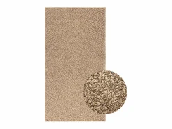 Clicnbuy Alfombra con aspecto de yute interior y exterior 80x150 cm Marru00f3n New