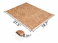 Alfombra de baño de teca, alfombra de ducha de madera, alfombra de bañera, patas de goma antideslizantes, enrollable, 70x50cm Marru00f3n chocolate Outlet