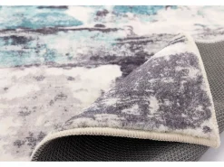 Alfombra de baño estampada con pelo suave 70x120 cm Turquesa multi Ariella^ Discount