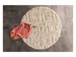 ebuy24 Alfombra de baño Hilma Ø60cm blanco roto. Beige Outlet