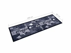 Alfombra de cocina lavable Coffee azul 60x180 cm ES451726^ Clearance