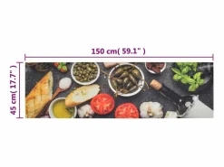 Alfombra de cocina lavable terciopelo dibujo vino cena 45x150cm ES947138 Multicolor Discount