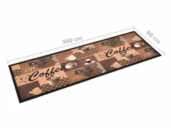 Alfombra de cocina lavable Coffee marrón 60x300 cm ES815957^ Discount