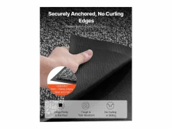 Alfombra de Entrada SucceBuy, 152,4 x 91,4 cm, Felpudo Exterior Interior con Reverso Antideslizante PVC, Resistente Y Lavable, Atrapa Polvo, Gris Negro Online