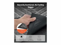 Felpudo|Alfombra de Entrada SucceBuy, 156x91,4 cm, Felpudo Exterior Interior Moderno Elegante, con Reverso Antideslizante TPE, Resistente Lavable, Atrapa Polvo, Gris