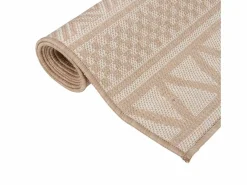 Clicnbuy Alfombra de exterior de tejido plano rayas marrones 200x280 cm Marru00f3n