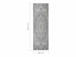 Clicnbuy Alfombra de exterior de tejido plano rayas es 80x250 cm Azul Outlet