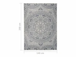 Clicnbuy Alfombra De Exterior|Decoración De Jardín|Alfombra de exterior de tejido plano rayas es 140x200 cm