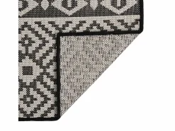 Alfombra de exterior de tejido plano 80x250 cm Rayas negras Negro Discount