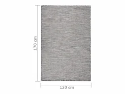 Clicnbuy Alfombra de exterior de tejido plano marrón y azul 120x170 cm Negro
