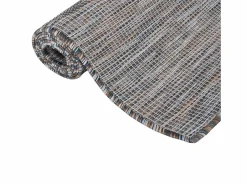 Clicnbuy Alfombra de exterior de tejido plano marrón y azul 80x250 cm Negro Outlet