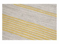 Miliboo Alfombra de pasillo de algodón y beige 60 x 200 cm CABOURG Amarillo New