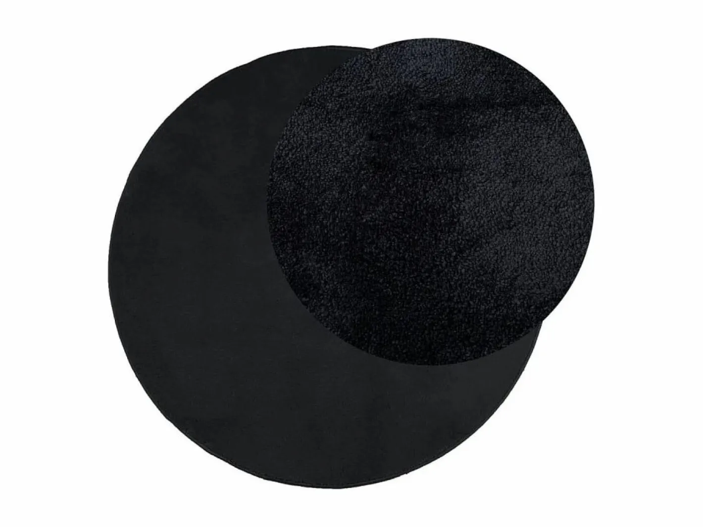 Alfombra de pelo corto OVIEDO negra Ø 120 cm Negro Best