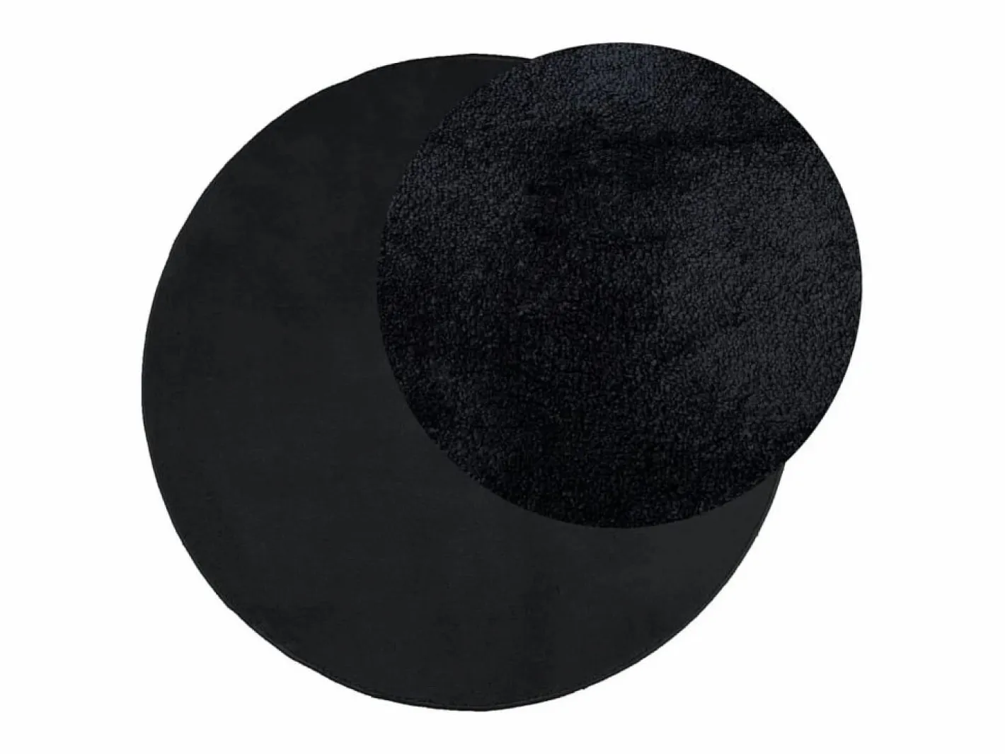 Alfombra de pelo corto OVIEDO negra Ø 120 cm Negro Best