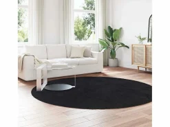 Alfombra De Cocina|Alfombra De Cocina|Alfombra de pelo largo negra NAVARRA 240x240 cm poliéster
