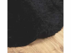 Alfombra De Cocina|Alfombra De Cocina|Alfombra de pelo largo negra NAVARRA 240x240 cm poliéster