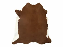 Alfombra De Cocina|Alfombra De Cocina|Alfombra de piel de vaca auténtica marrón y blanca 150 x 170 cm