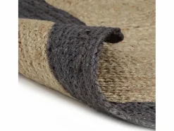 Alfombra De Cocina|Alfombra De Cocina|Alfombra de yute hecha a mano con borde oscuro 150 cm