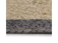 Alfombra De Cocina|Alfombra De Cocina|Alfombra de yute hecha a mano con borde oscuro 150 cm