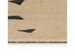 Alfombra de yute hecha a mano con estampado de triángulos 120 cm Negro Clearance