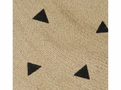 Alfombra de yute hecha a mano con estampado de triángulos 120 cm Negro Clearance