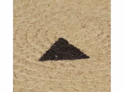 Alfombra de yute hecha a mano con estampado de triángulos 120 cm Negro Clearance