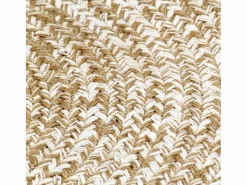 Alfombra de yute hecha a mano blanca y marrón 180 cm^ Sale