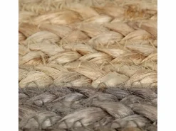 Clicnbuy Alfombra de yute tejida a mano con borde 150 cm Gris New