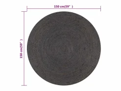 Clicnbuy Alfombra de yute tejida a mano 150 cm oscuro Gris Hot