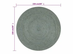 Clicnbuy Alfombra de yute tejida a mano 150 cm oliva Verde New