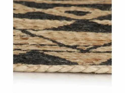 Clicnbuy Alfombra Redonda|Alfombra de yute tejida a mano con estampado 90 cm