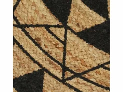 Clicnbuy Alfombra Redonda|Alfombra de yute tejida a mano con estampado 90 cm