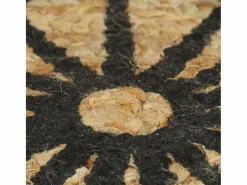 Clicnbuy Alfombra Redonda|Alfombra de yute tejida a mano con estampado 90 cm