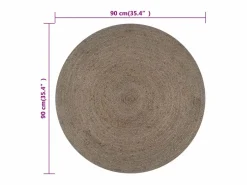 Clicnbuy Alfombra Redonda|Alfombra de yute tejida a mano redonda 90 cm