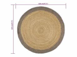Alfombra de yute tejida a mano con borde 120 cm^Clicnbuy Sale