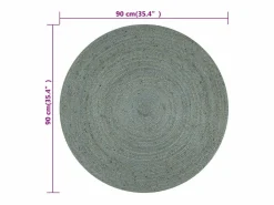 Clicnbuy Alfombra Redonda|Alfombra de yute tejida a mano 90 cm oliva