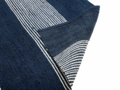 OZAIA Alfombra de yute tejida a mano KOCHI - 200 x 290 cm - Azul marino y blanco Gris / Azul Online