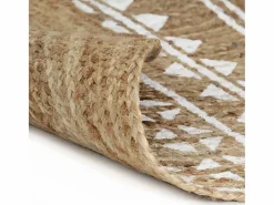 Alfombra de yute tejida a mano con estampado 90 cm ES69136 Blanco Online