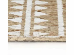 Alfombra de yute tejida a mano con estampado 90 cm ES69136 Blanco Online