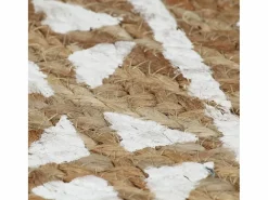 Alfombra de yute tejida a mano con estampado 90 cm ES69136 Blanco Online