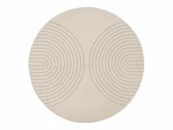 the carpet Alfombra Elisa Diseño Geométrico, , 120 cm, Redondo Beige Sale