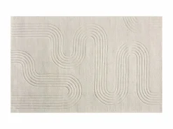 OZAIA Alfombra en relieve 100% lana tufted a mano motivo abstracto, 200 x 290 cm, , LISANDRA Marfil Online
