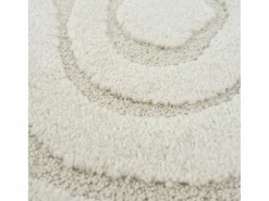 the carpet Alfombra Everest 3D moderna - - 120 cm Redonda Crema Sale